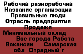 Рабочий-разнорабочий › Название организации ­ Правильные люди › Отрасль предприятия ­ Продажи › Минимальный оклад ­ 30 000 - Все города Работа » Вакансии   . Самарская обл.,Отрадный г.